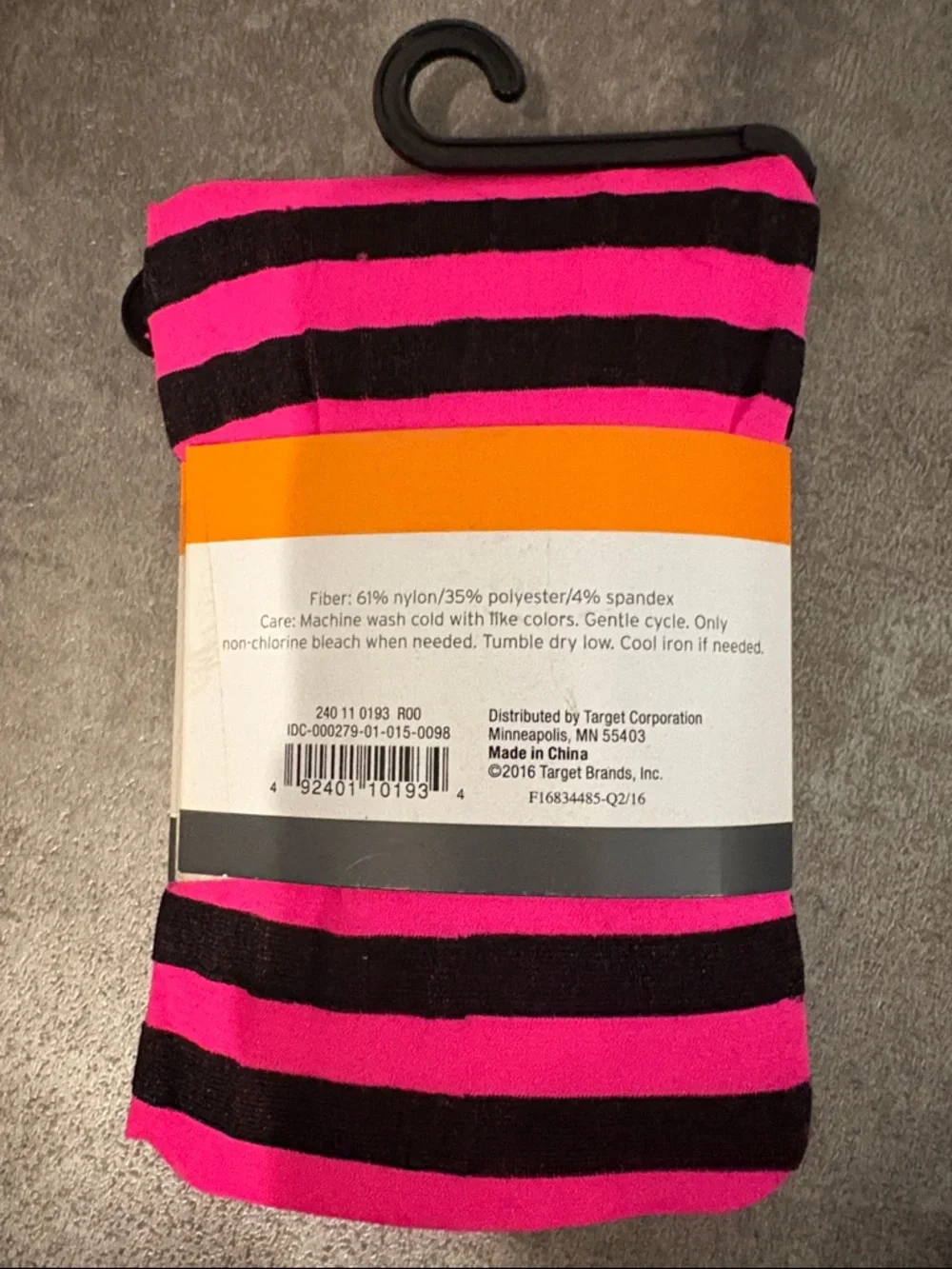 Kids' Striped Hot Pink and Black Tights